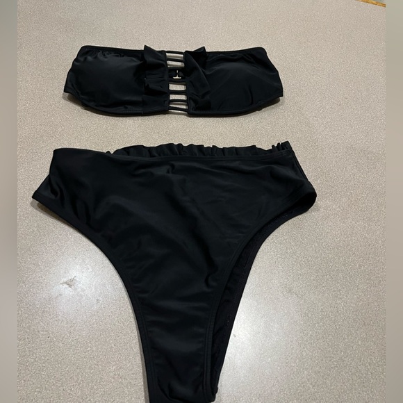 Express Other - Size Medium Bandeau Ruffle Bathing Suit